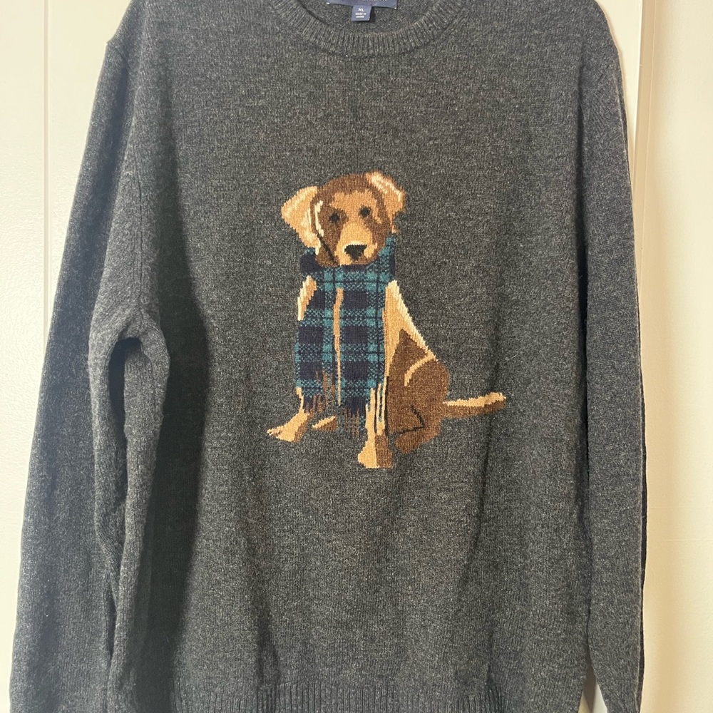 Daniel Cremieux Charcoal Sweater with Dog Design